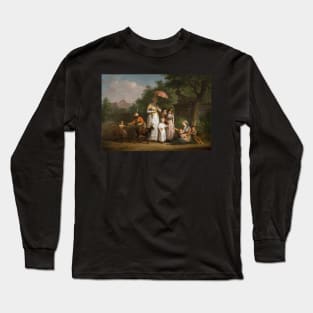 A Noble Family Distributing Alms in a Park - Mattheus Ignatius van Bree Long Sleeve T-Shirt